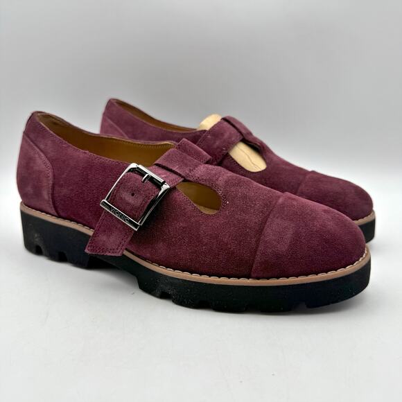 Vionic Womens Carmen Mary Jane Shoes US 6 Wide EU 36 Red Wine Suede NWOB - Picture 6 of 12